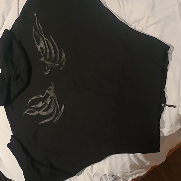 Shelly M. Couture Black Hoodie Sweater, sleeves with ribbed bottom, Zip Front, L - Picture 9 of 9